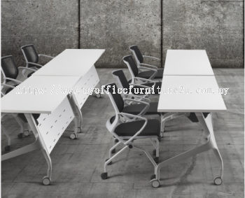 ST9114- FL120- Premium Conference Training Folding Table (Full Grey / White)