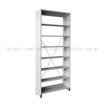 S317 Library Rack Single Sided with Side Panel 7 Level (Light Grey)