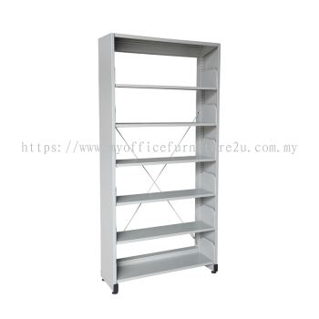 S316 Library Rack Single Sided with Side Panel 6 Level (Light Grey)
