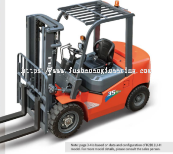 K2 series 3.8Ton Lithium Battery Forklift Truck (Model : CPD38) K2B11LI-H