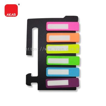 (6 Colours Curved Rectangular) Index Note / Stick on Note / Sticky Note / Sticky Taps
