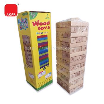 Jenga Wood Block Folds High Game / Jenga Wooden Tower Block Folds High Game [48pcs] (1 box)