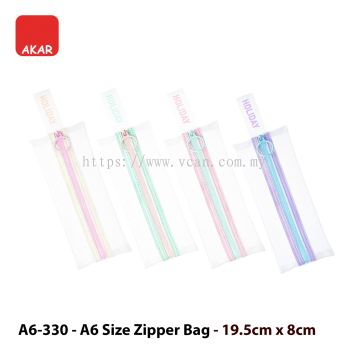 A6-330 A4-330 Beg Zip Mesh Lutsinar Fail & Pensel / Mesh Zipper Pouch Transparent Stationery Bag Pas