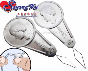 2 pcs Needle Threader / pemasang jarum (Silver)