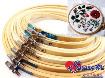 (6 Size) Wooden Cross Stitch Machine Bamboo Hoop Ring Embroidery Sewing