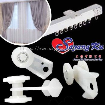 (50 pcs) Curtain Roller / Roda Rail Langsir / Roller Plastic (L)