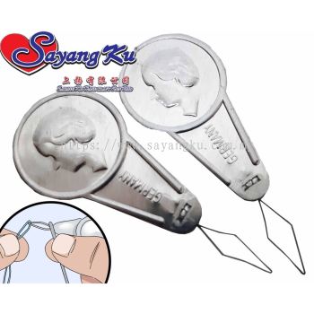 2 pcs Needle Threader / pemasang benang (Silver)