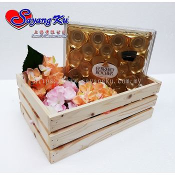 [Ready Stock] Pine Wood Tray Box / Wood Crate / Hantaran Kotak (31*20*11.5cm)