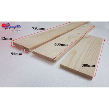 [HOT]  12mm x 95mm [300 / 600 / 750mm] Pine Wood Wooden Panel / Wooden Board / Wooden Strip Decoration (1 pcs )