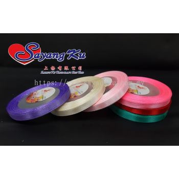 [Ready Stock] Satin Ribbon / Reben Satin 0.25inch 15yard (1 gulung / roll)