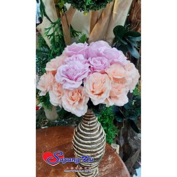 [Readystock] BUNGA ROSE HIASAN / ARTRIFICIAL OPEN ROSE BUSH 935 DECORATION FLOWER ( 1 bundle )