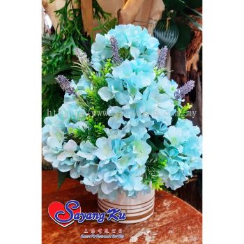 [Readystock] Artificial Hydrangea Flower Bouquet Flower Silk Flowers Home Wedding Decoration Flower ( 1 Bunch )