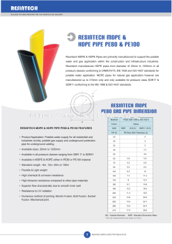 Resintech Mope & HDPE Pipe PE80 & PE100