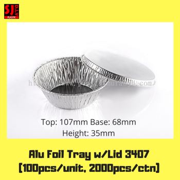 Aluminium Foil Tray w/Lid 3407