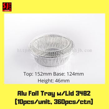 Aluminium Foil Tray w/Lid 3482