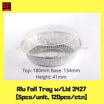 Aluminium Foil Tray w/Lid 3427