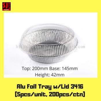 Aluminium Foil Tray w/Lid 3416