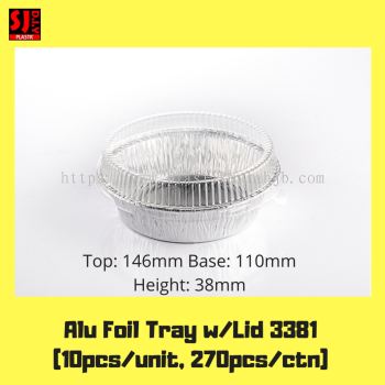 Aluminium Foil Tray w/Lid 3381