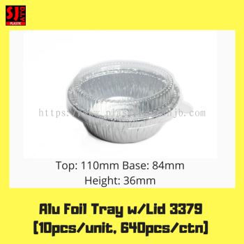 Aluminium Foil Tray w/Lid 3379