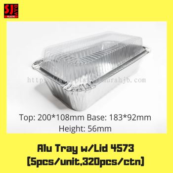 Aluminium Foil Tray w/Lid 4573