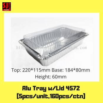 Aluminium Foil Tray w/Lid 4572