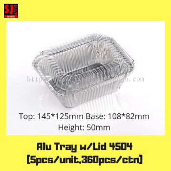 Aluminium Foil Tray w/Lid 4504