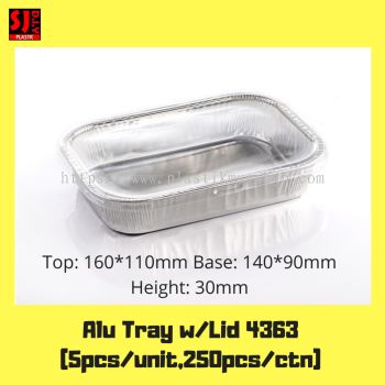 Aluminium Foil Tray w/Lid 4363