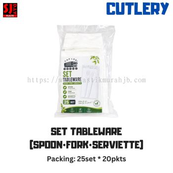 SET TABLEWARE (SPOONFORKSERVIETTE)
