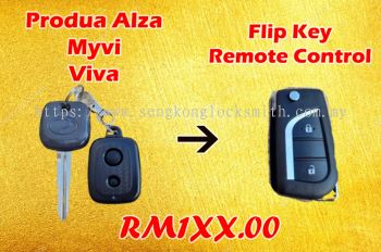 promotion perodua alza/myvi/viva car flip key remote control