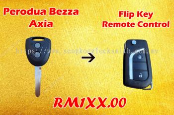 promotion perodua axia/bezza car flip key remote control