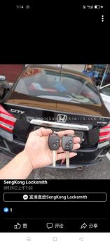 Honda city car key with remote control 