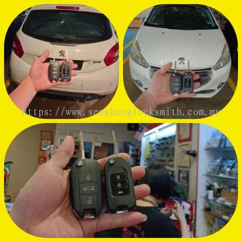 duplicate Peugeot car key with remote control 