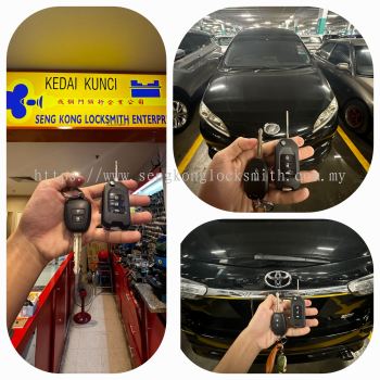 Alat kawalan jauh kunci kunci flip kereta Toyota Wish pendua