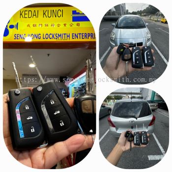 Alat kawalan jauh kunci kunci kereta pendua Toyota Yaris