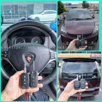 Alat kawalan jauh kunci Flip kereta Proton Exora pendua