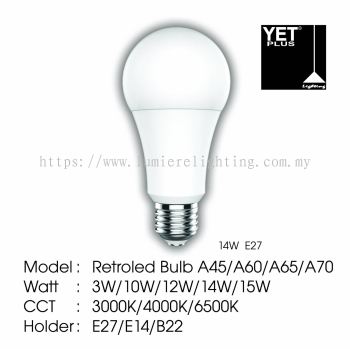 YET LIGHT BULB E27 14W