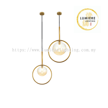 Noridc Minimalist Gold Ring Design Single Bedside Pendant Light 
