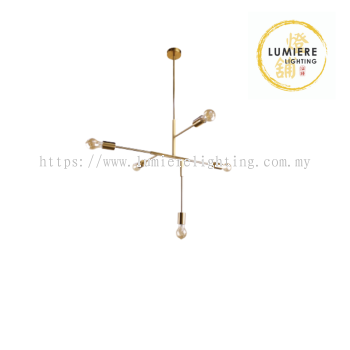 Nordic Gold Minimalist Pendant Light 5252-3H-GD
