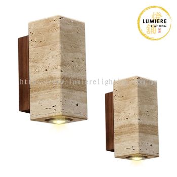 Japanese Wabi Sabi Style Travetine Stone Wall Light