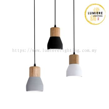 Post Modern Wood Concrete Minimalist Cement Pendant Light