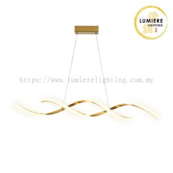 Post Modern Minimalist Linear Gold Pendant Light