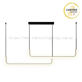 Post Modern Minimalist Linear Design Black Pendant Light