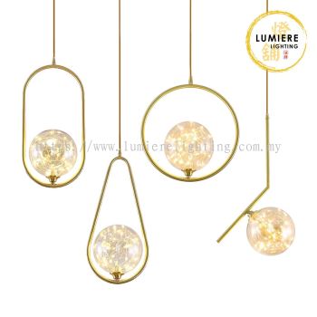 Post Modern Nordic Fairy Light Glass Pendant Light