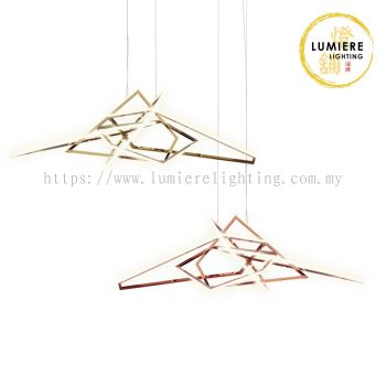 Post Modern Gold & Rose Gold Chrome Luxury Pendant Light