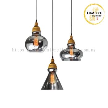 Post Modern Nordic Minimalistic Smoke Glass Pendant Light