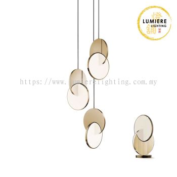 Post Modern Nordic Minimalist Gold Eclipse Bedside Pendant Light