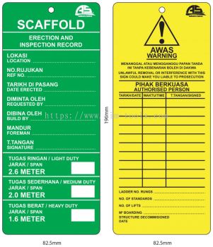 AS SCAFFOLD TAG  CARD ONLY AIS-STAG-CARD/GY