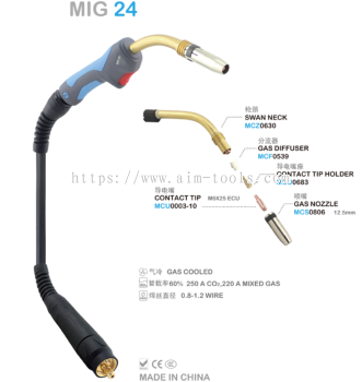 MINOO MB24 MIG/MAG Welding Torch, Euro End