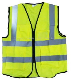 AIM SAFETY VEST  4LINE WITH 4 POCKET / LIME YELLOW