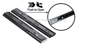 Push To Open Full Extension Ball Bearing Drawer Slide (Black)